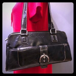 COPY - Black Italian leather satchel $55